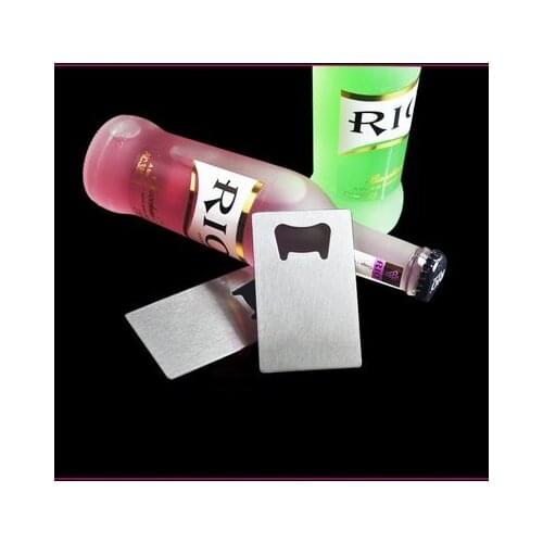 Personalized Credit Card Sized Bottle Opener Custom Company Logo Engraved / Printed Metal Business Card Bottle Opener 100 pcs