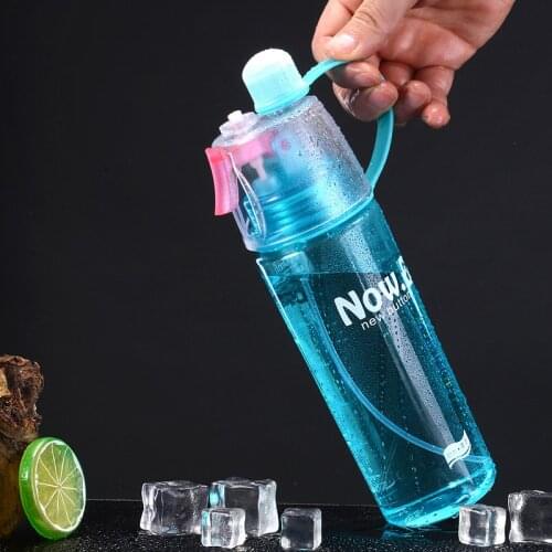 400/600ML Newest Style Water Bottle For Sport Safety PC Plastic Tea Cup Girls School Children Gift Use Cooling Spray Customized