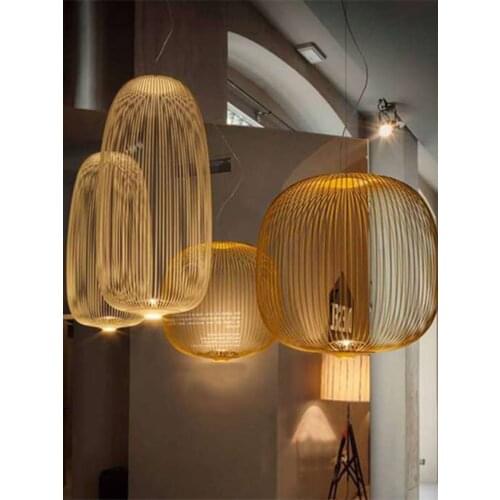 Remote Foscarini Spokes 1/2 Pendant Lights Modern LED Hanglamp LOFT Industrial Bird Cage lustre Suspension Fixtures Bedroom
