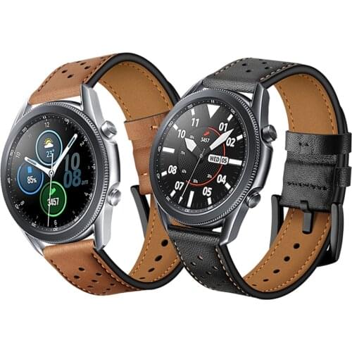 Genuine Leather Watchband For Samsung Galaxy Watch 3 41mm 45mm Strap Bracelet For Galaxy Active 2/Gear S2 S3 Frontier Correa