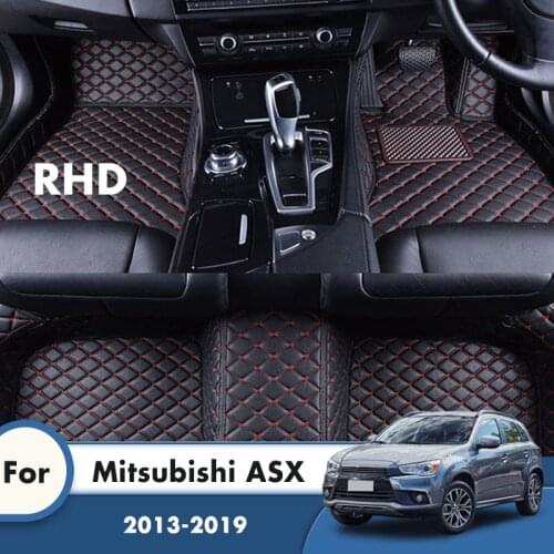 RHD Carpets For Mitsubishi ASX 2019 2018 2017 2016 2015 2014 2013 Artificial Leather Car Floor Mats Custom Accessories Interior