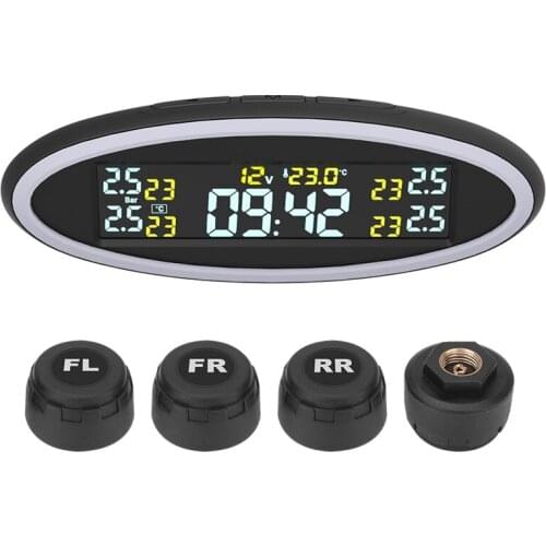 Smart Car TPMS Tyre Pressure Monitoring System with Ambient Lights with OBD Auto Security Alarm External Sensor