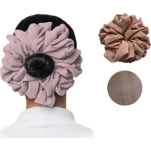 Muslim hijab flower scrunchies custom elastic chiffon oversized malaysia muslim scrunchy