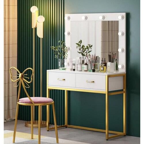 Light luxury studio dressing table with light training school dressing table barber shop wedding dress beauty salon makeup table