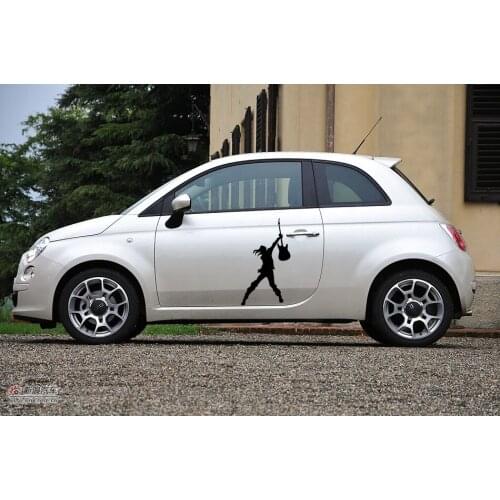 58cm x 33cm 2 x Guitarist Man Electric Guitar Acoustic Bass (one For Each Side) Sticker For Car Door Side Vinyl Decal 8 Colors