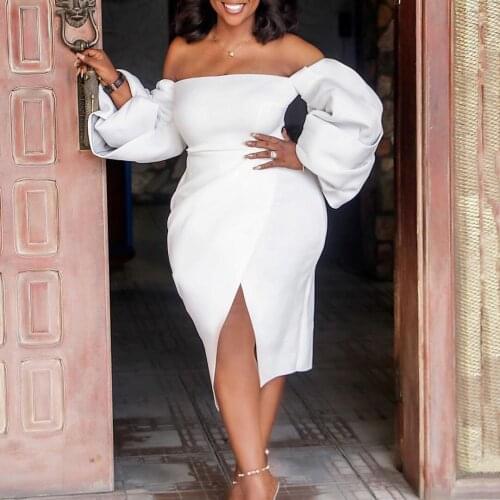 Elegant Dress Women For Wedding Party Bodycon Off the Shoulder Backless Mid Calf Fashion Elegant Evening Night Dress Midi 2021