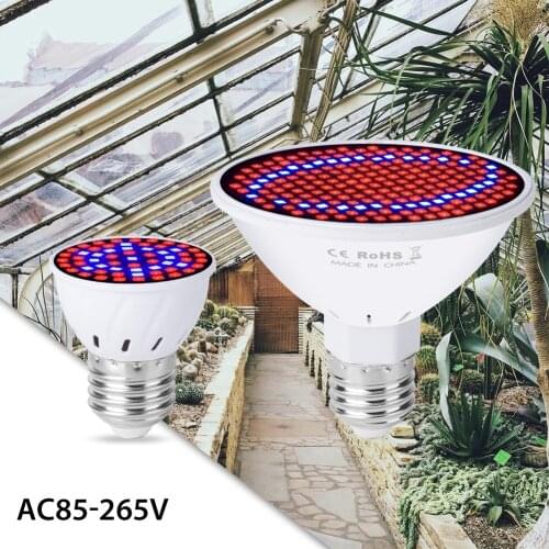 1Pcs LED Plant Grow Light Full Spectrum E27 LED Fitolamp AC85-265V E27 LED Growing Lamp For Indoor Plants Flowers Greenhouse