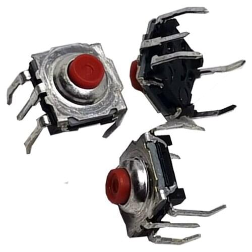 10pcs KSA1M331LFT 7*7*4.7mm Waterproof Dustroof Tact Switch DIP 5 pin Pressure Switch Red Button