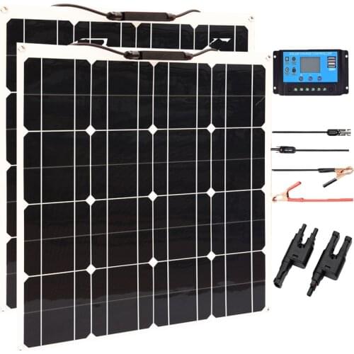 100w flexible solar panel 50w 12v mono high efficiency charge placa solar system for home camping RV