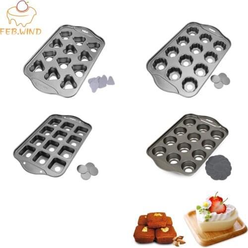 12 Cups Non-Stick Mini Cheesecake Pans With Removable Bottom Small Cheesecake Moulds Mini Muffin Pan/Tray Round/Heart/Square 154