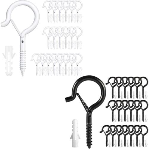 20 Pieces Q-Hanger Heavy Duty Easy Release Screw Hooks with Windproof Safety Buckle for Outdoor Christmas String Lights N0PA