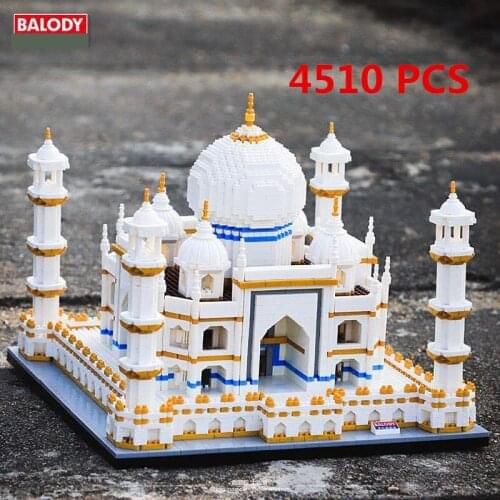 4510PCS Balody World Famous Architecture Diamond Building Blocks Toy Castle Taj Mahal Tower Triumphal Arch Temple of Heaven