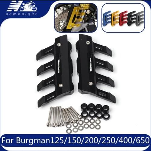 For Suzuki Burgman 650 125 150 200 250 400 Motorcycle CNC Aluminum Front Mudguard Anti-Drop Slider Protector Cover Accessories