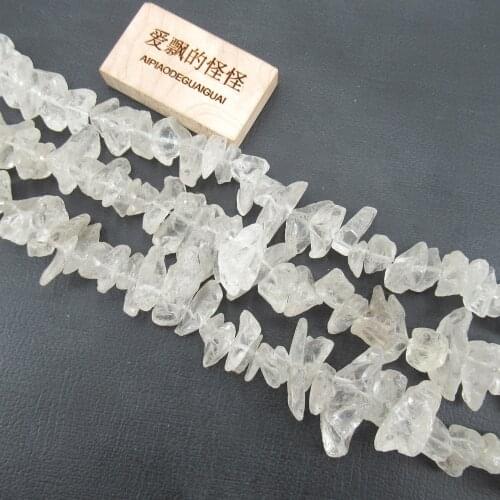 APDGG Natural Fancy White Clear Quartz Chipps Crystal Rough Raw Nugget Beads 15.5'' strand Jewelry Making DIY