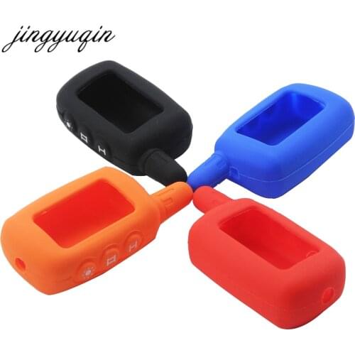 Jingyuqin 10pcs/lot Silicone Key Case for Starline A6 A9 A8 Two Way Car Alarm LCD Remote Controller keychain Cover