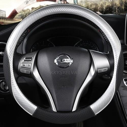38CM PULeather Steering Wheel Cover for Nissan Qashqai Juke Primera Versa Almera Terrano Kicks March Murano 350z Terrano NV200