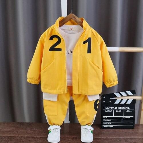 Childrens jacket 0-6 years old fashion boy clothing autumn sports suit printing stand-up collar male baby two-piece suit