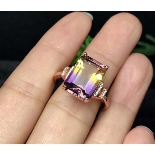 Rare color gemstone, natural amethyst lady ring, 925 silver, novel craftsmanship, beautiful colors