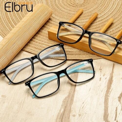 Elbru Retro Square Floral Reading Glasses Comfort Floral Printed HD Presbyopic Glasses Diopters +1.0to+4.0 oculos For Men Women