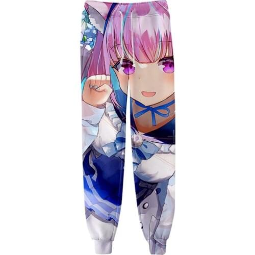 HOLOLIVE VTuber minato aqua 3D Casual Pants Men Fitness Workout Pants Sweatpants Smalls Trousers Jogger Pants
