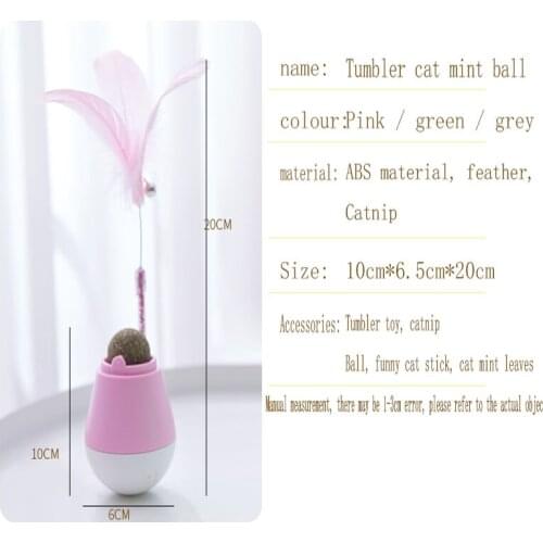 Pet Catnip Ball Cat Kitten Toy 3 In 1 Multi-Function Tumbler Edible Mint Ball Cats Home Chasing Toys Game Interactive Feather