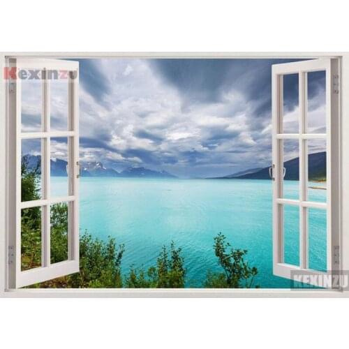 Kexinzu Full Square/Round 5D Diy Diamond Painting Cross Stitch "Window Scenery " Diamond 3D Embroidery Mosaic Home Decor 061