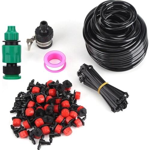 25m Plant Self Watering Garden Hose Kits DIY Micro Drip Irrigation System Watering Garden Hose Kit With Adjustable Drippers