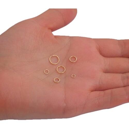 100Pcs/Lot 18k real gold plated brass metal Open Jump Rings for jewelry making diy jewellery connector ring 3/4/5/6/7/8mm