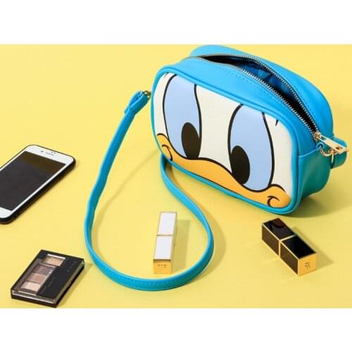 Disney genuine cartoon Mickey Minnie mouse fashion cute shoulder bag large capacity messenger bag two-color PVC bag