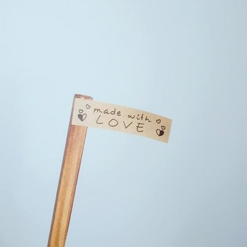 120 Pcs/lot "Hand made with love" slogan Kraft paper Seal sticker For handmade products baking products sealing sticker Label