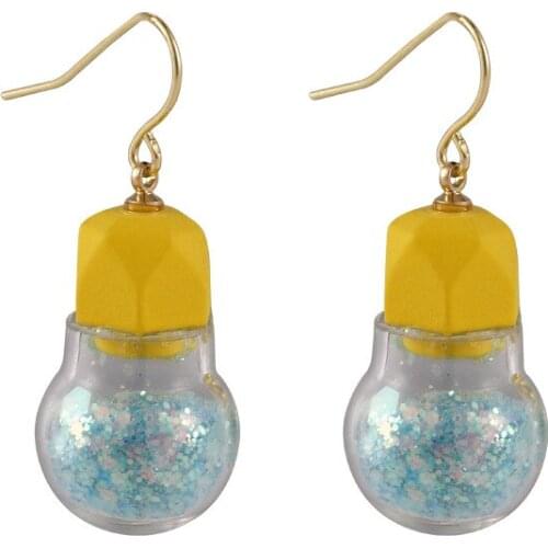 2021 New Trendy Glass Ball Bubble Earrings Crystal Shiny Sequin Hook Earring Korean Version of Cute Dream Unique Dangle Jewelry