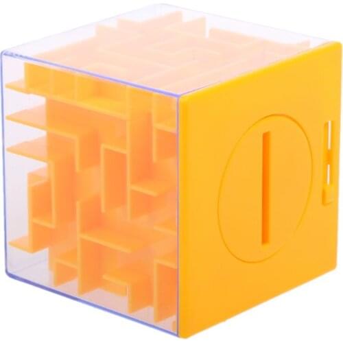 Novelty 3D Money Maze Bank Cube Puzzle Saving Coin Collection Case Box Brain Game Kids Toy Gift