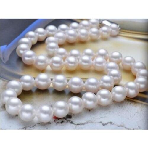 New 8-9 mm 18"AAA White Pearl Strand Necklace