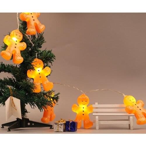 Holiday Lighting Decoration LED Biscuit Cartoon Villain Light String Christmas Gingerbread Man Christmas String Light 2.5m 20pc