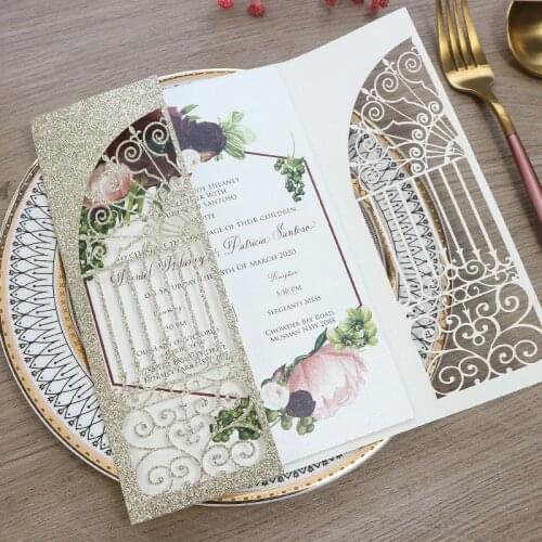 Cordially Inviting - champagne castle gate open wedding invitations multi color personalized invitation card for anniversary