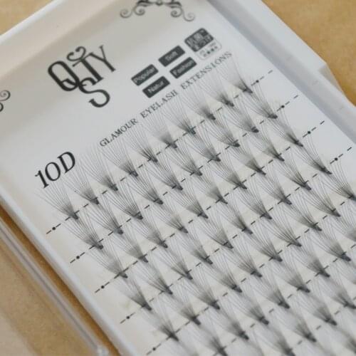 QSTY Women Soft 0.07 C 10D Wave Individual Eyelashes Silk False Eye Lashes Extension Mink Black Tools