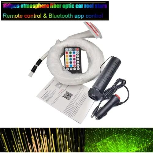 RGB Colors Car interior atmosphere Light roof Star kit 150pcs Fiber Optic Lights remote control & Bluetooth APP Control