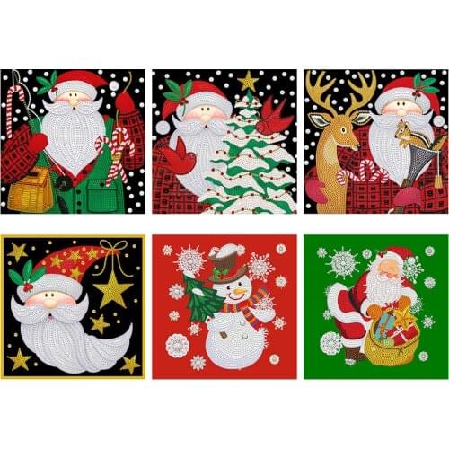 Christmas Painting DIY Diamond Painting 5D Mosaic Art Diamond Embroidery Kits Santa Claus Greeting Postcards Handmade Gift New