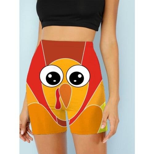 3d Shorts Thanksgiving Shorts Women Animal Colorful Short Funny Fashion Womens Pants Jogging Elastic Hawaii Plus Size