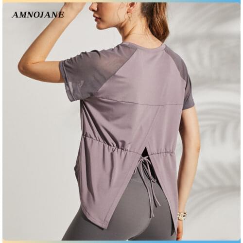 Loose Sport Shirt Fitness Seamless Crop Top Yoga Tank Workout Tops Sports Bra For Women Gym Running T shirt Activewear Shirts