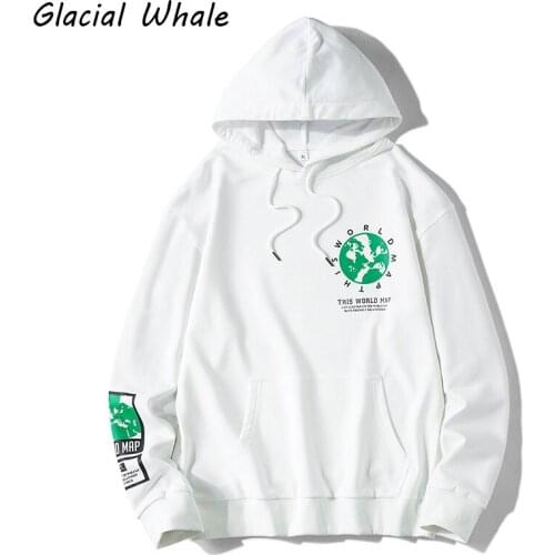 GlacialWhale Mens Hoodies Men Vintage Spring Print Sweatshirt Japanese Streetwear Oversized Casual White Hoodie Men Sweatshirts