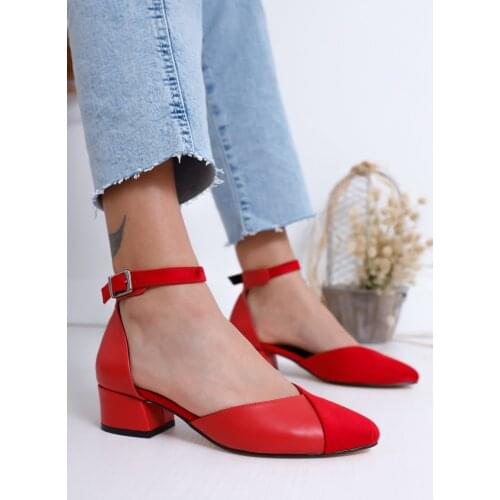 Holly Heels Red Skin-Suede Shoes