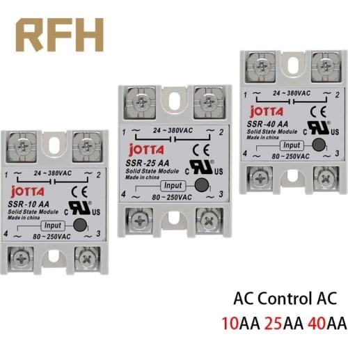 SSR -10AA 25AA 40AA AC Control AC SSR White Shell Single Phase Solid State Relay Without Plastic Cover