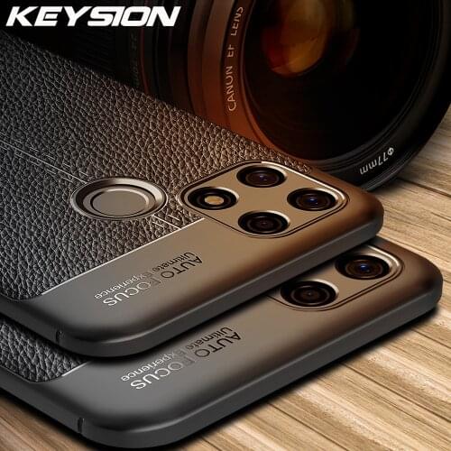 KEYSION Shockproof Case For Realme Narzo 30A 30 Pro 5G Leather Texture Silicone Phone back cover for Realme C25 Narzo 20 Pro 10