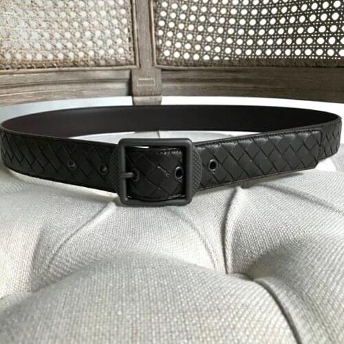 2019 High-quality Genuine leather Belt Hand knit Male and female same style fashion Sheepskin Adjust the length of the length