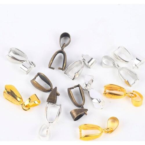 10-20Pcs/Lot Necklace Pendant Clip Clasps Melon Seeds Buckle Connectors Copper Charms Pinch Bails For Jewelry Making Supplies
