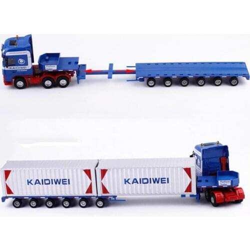 1/50 Scale Alloy transport Car Metal Truck Trailer Container Logistics Car Diecast Engineering Vehicle Model Kid Toy Collections