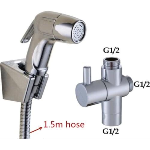 1 set ABS Handheld Bidet Spray Black Shower Sprayer Set Toilet Shattaf Sprayer Douche kit Bidet Faucet