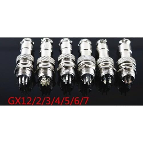 1PCS GX12 Diameter 12mm Male Wire Panel Connector Circular Screw Type Electrical Connector Socket Plug