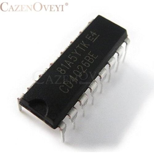 10pcs/lot CD4026 CD4026BE 4026 IC CMOS Counters Decade/Divider DIP-16 In Stock